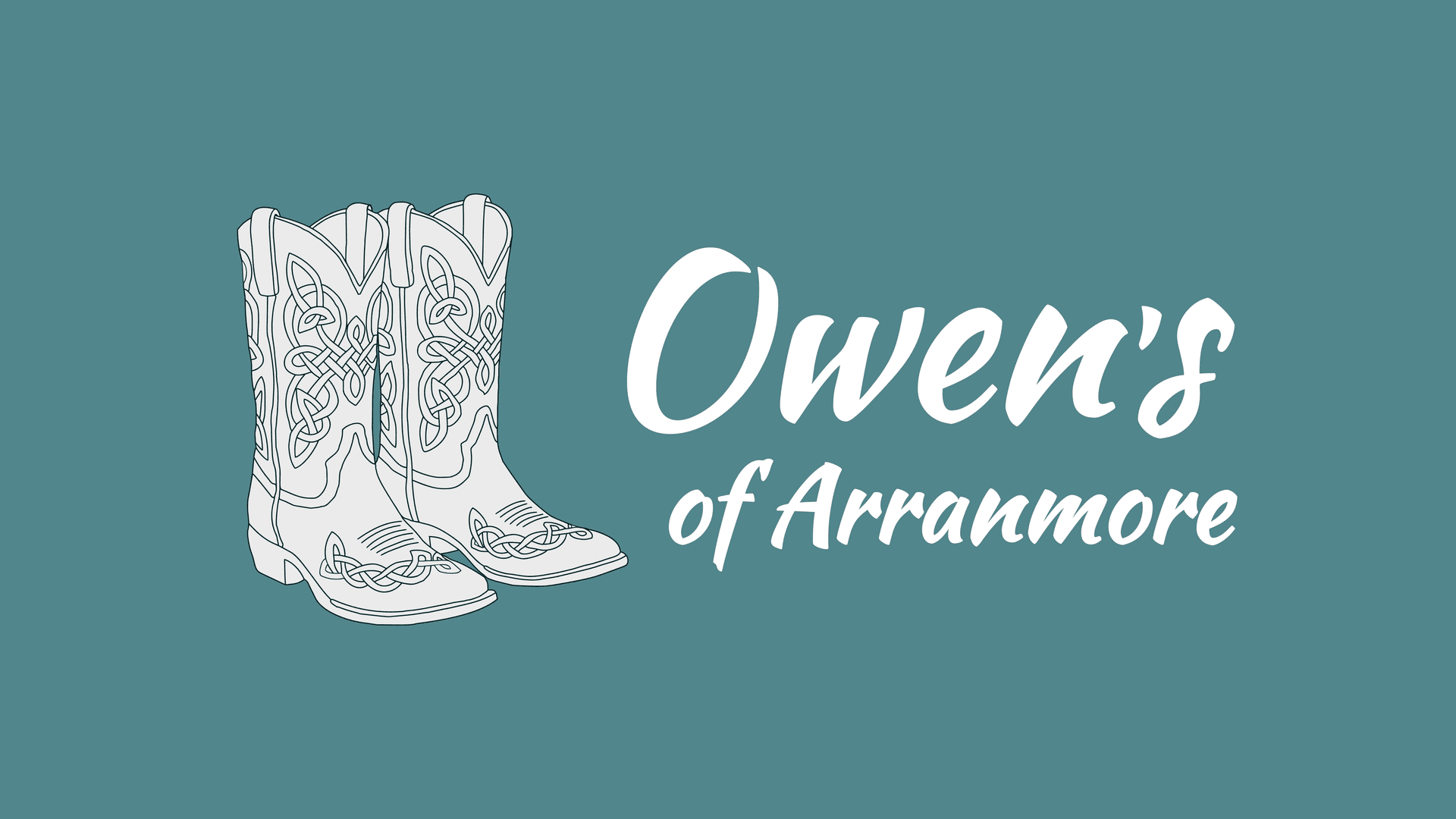 Image Owen's of Arranmore - Monotone Title Logo Watercolour Blue